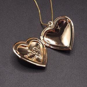 18k Gold Plated Necklace w/ Heart Locket I Love You Anniversary Valentine's Gift